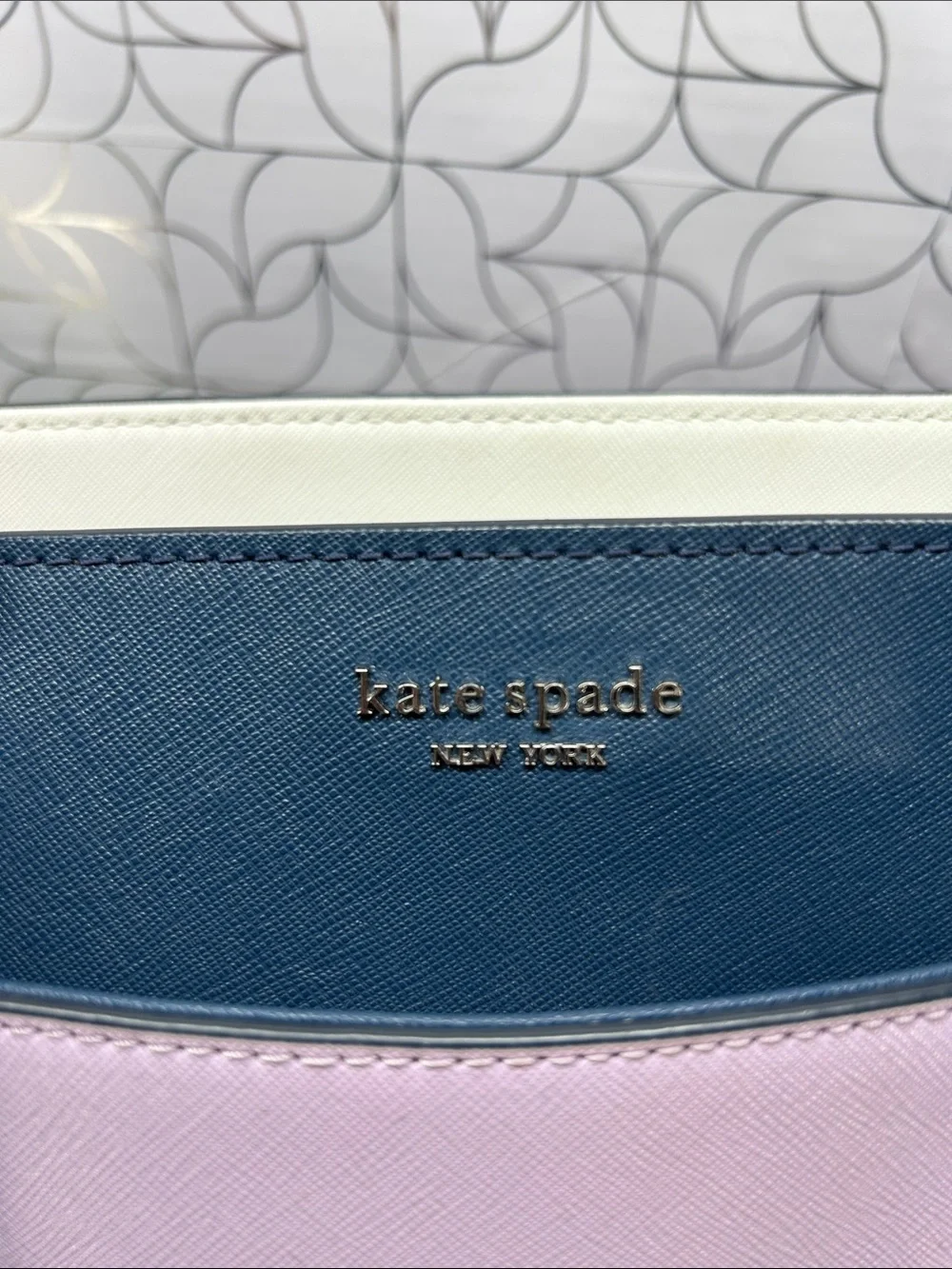 Kate Spade purple  color block tote bag